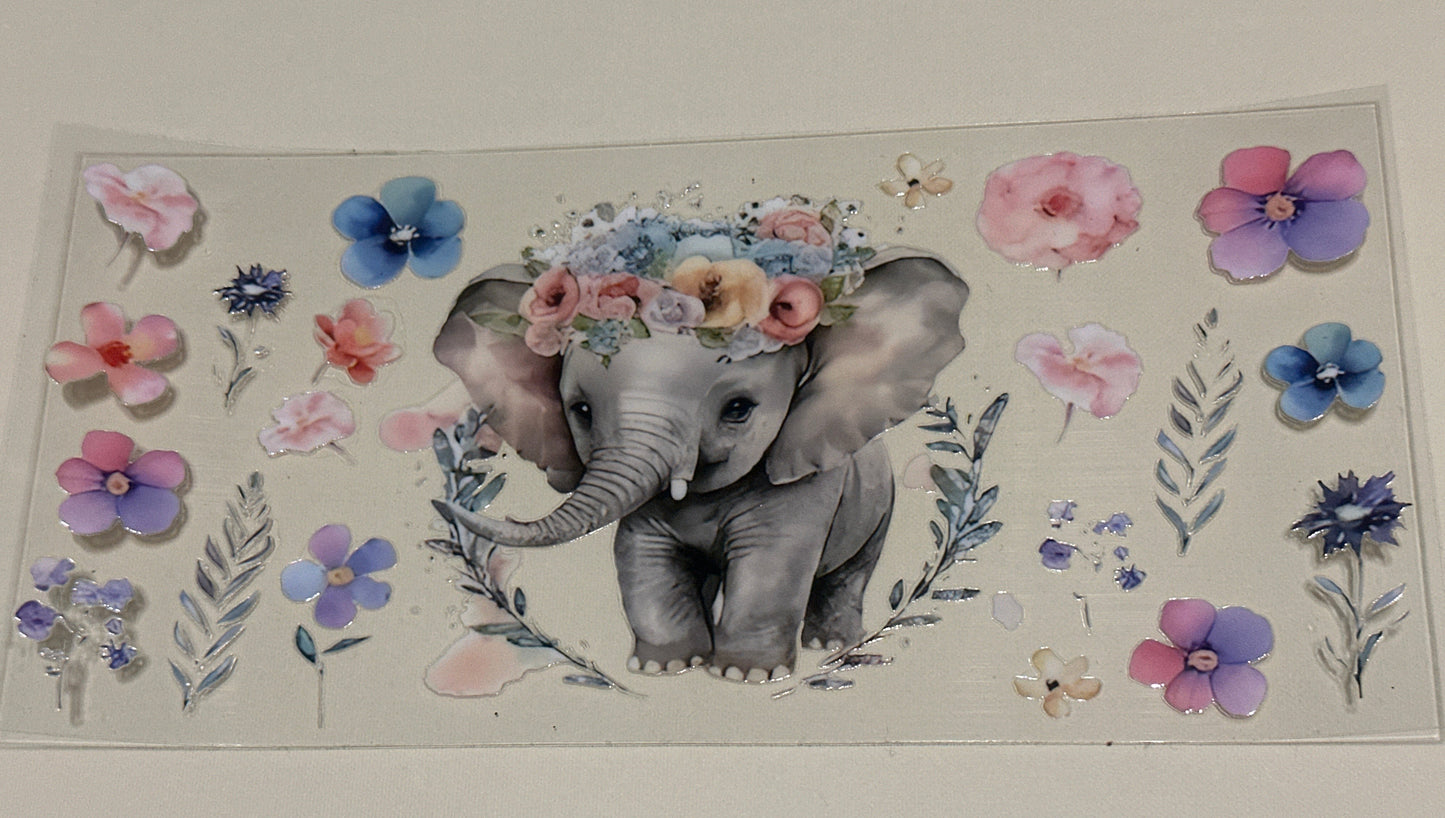 Elephant, flowers