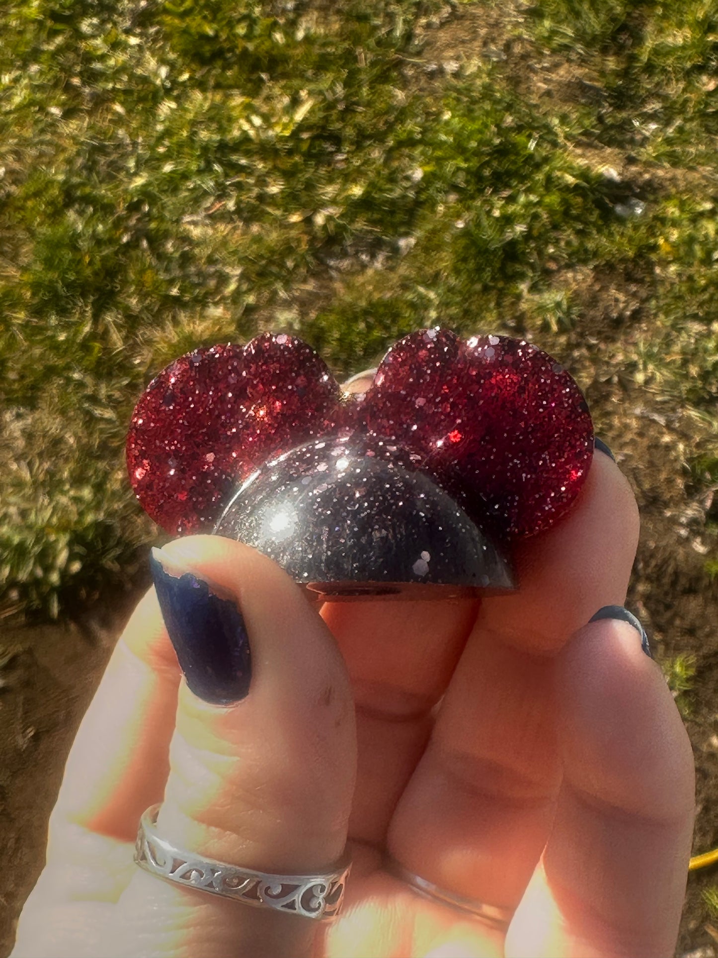 Epoxy Minnie, mouse straw topper