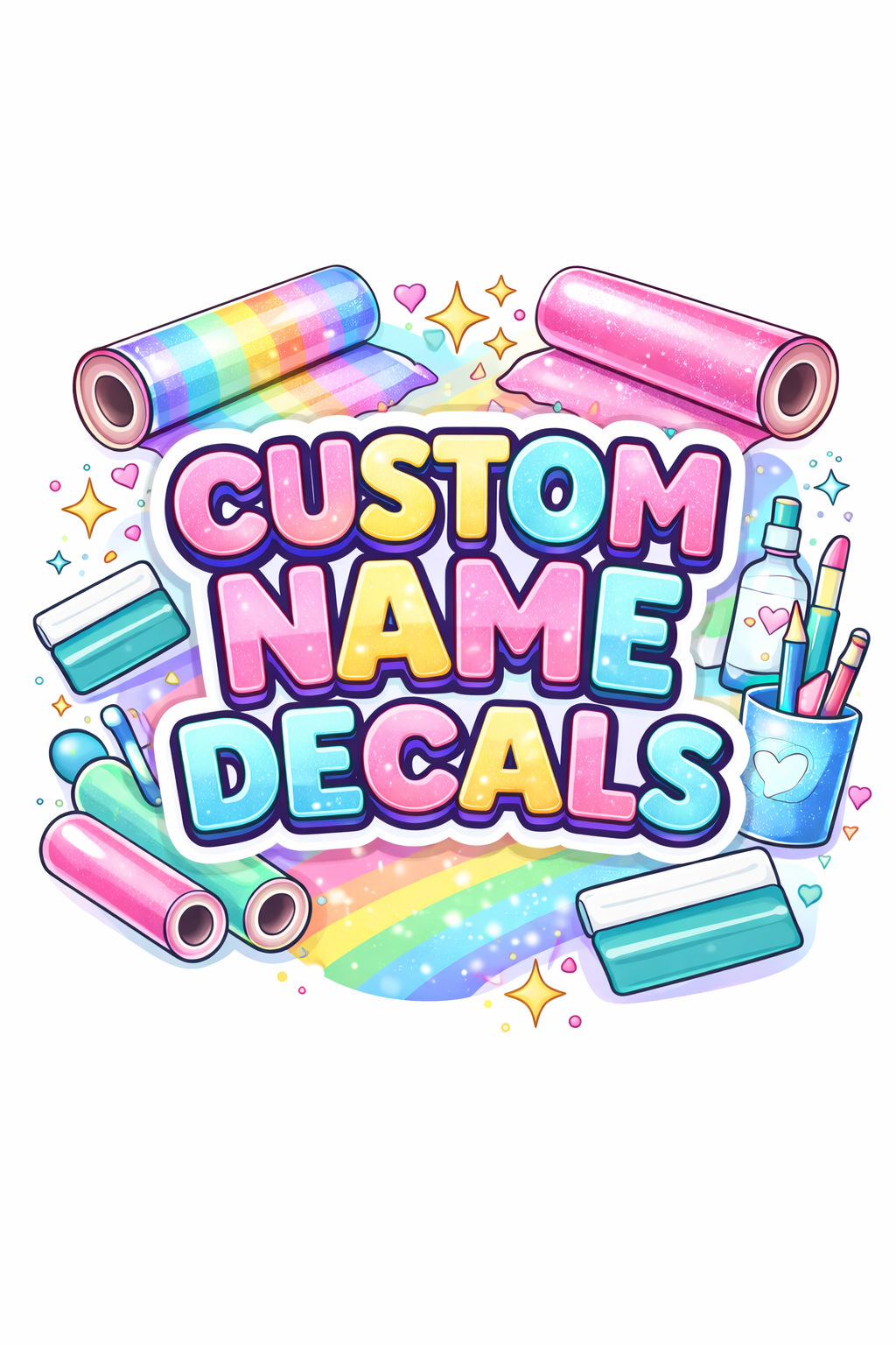 Custom  vinyl name decals